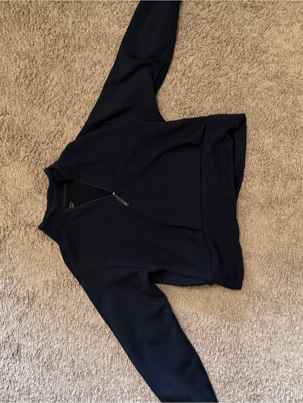 Athleta Black Half-Zip Crew Pullover
